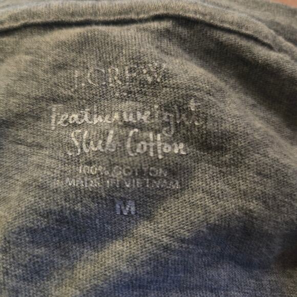 J.Crew Featherweight Slub Cotton Gray V-Neck T-Shirt M - Picture 3 of 8